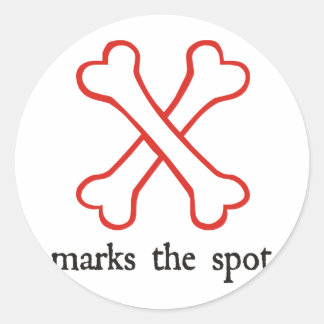 X Marks the Spot Classic Round Sticker
