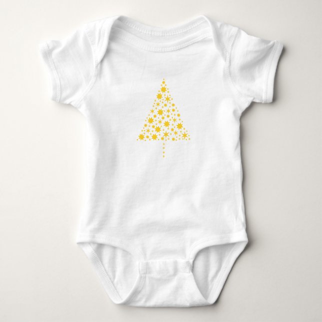 X-mas baby golden Christmas tree Baby Bodysuit (Front)