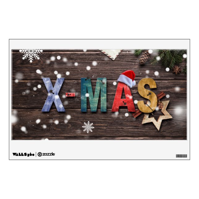 X-Mas colorful letters Wall Decal (Front)