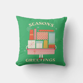 X-mas Gift Box surprise illustratation Throw Pillow
