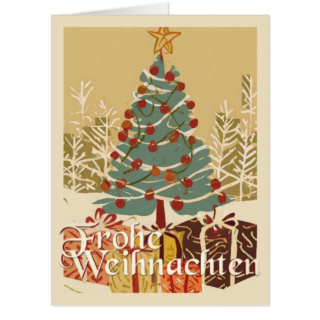 X-Mas Motiv, mit Geschenken unterm Weihnachtsbaum Card (Front)