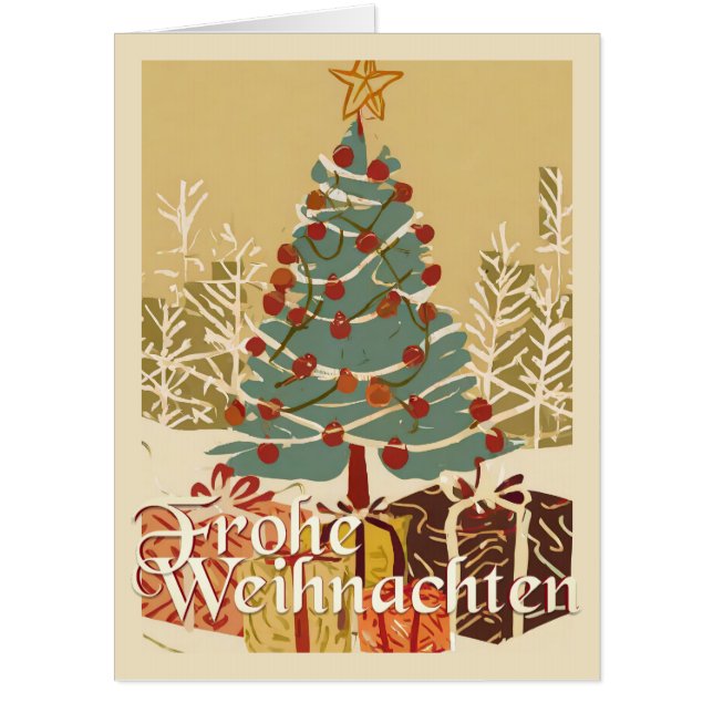 X-Mas Motiv, mit Geschenken unterm Weihnachtsbaum Card (Front)