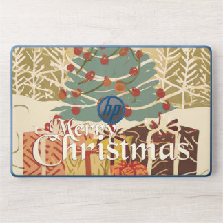 X-Mas Motiv, mit Geschenken unterm Weihnachtsbaum HP Laptop Skin