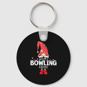 X-mas Santa's Bowling Gnome Christmas Matching Keychain