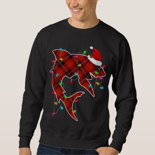 X_Mas Shark Ocean Sea Fish Christmas Lights Whale  Sweatshirt