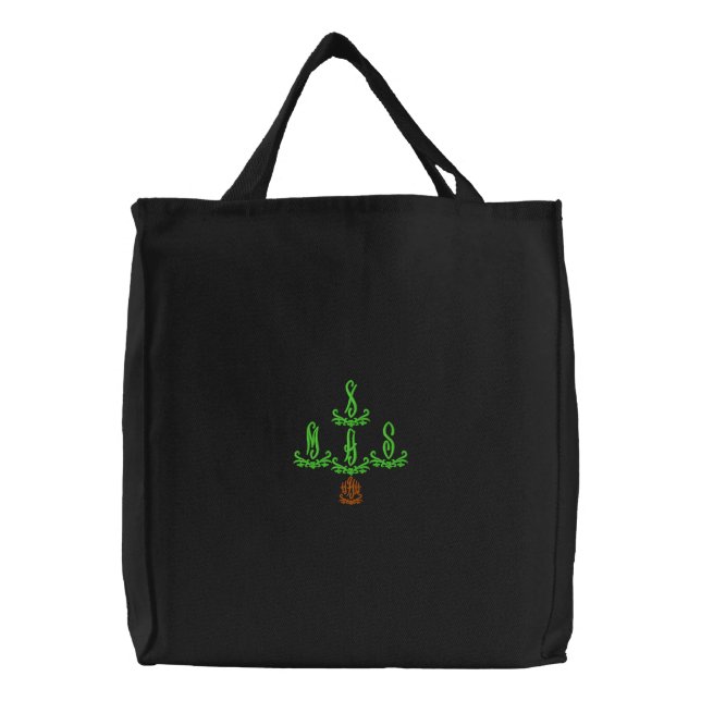 X-Mas Tree Embroidered Tote Bag (Front)