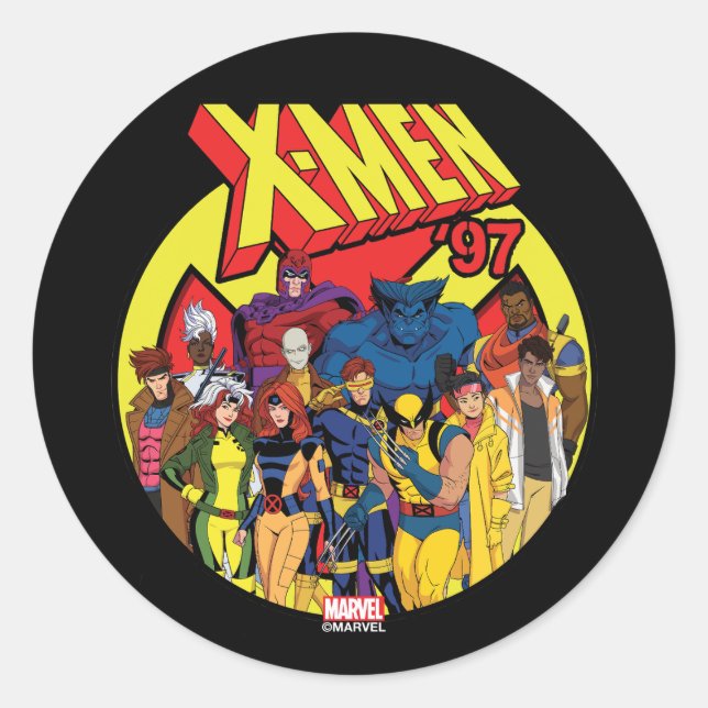 X-Men '97 Character Group Graphic Classic Round Sticker (Front)