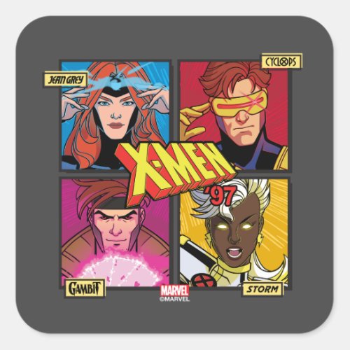 X_Men 97 Comic Panel Grid Square Sticker