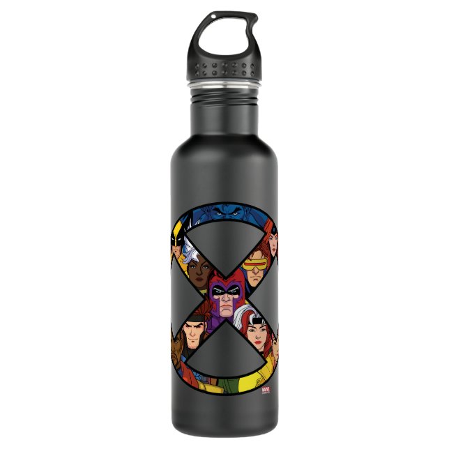 X-Men Character Icon Stainless Steel Water Bottle (Front)