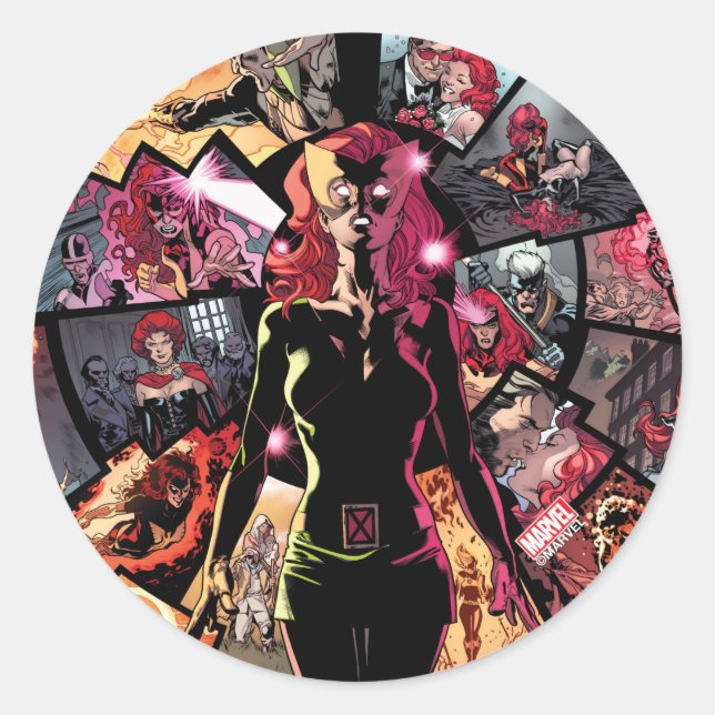 X-Men | Classic Dark Phoenix Classic Round Sticker (Front)