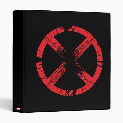 X_Men  Cracked Red and Black X Icon 3 Ring Binder