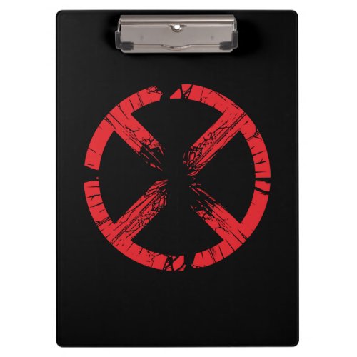 X_Men  Cracked Red and Black X Icon Clipboard