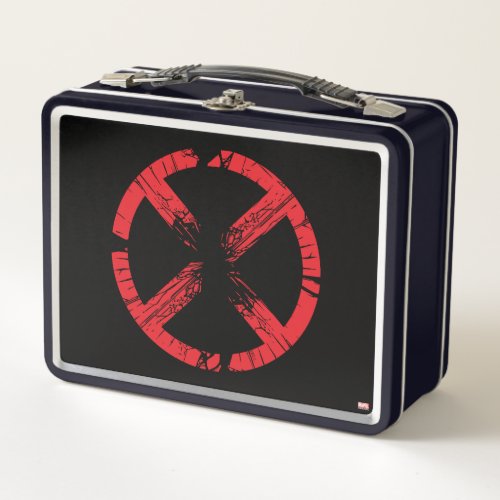 X_Men  Cracked Red and Black X Icon Metal Lunch Box