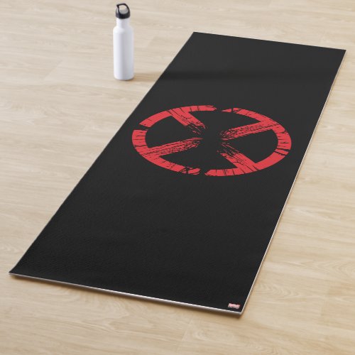 X_Men  Cracked Red and Black X Icon Yoga Mat