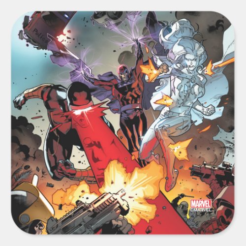 X_Men  Cyclops Magneto  Emma Frost Rampage Square Sticker