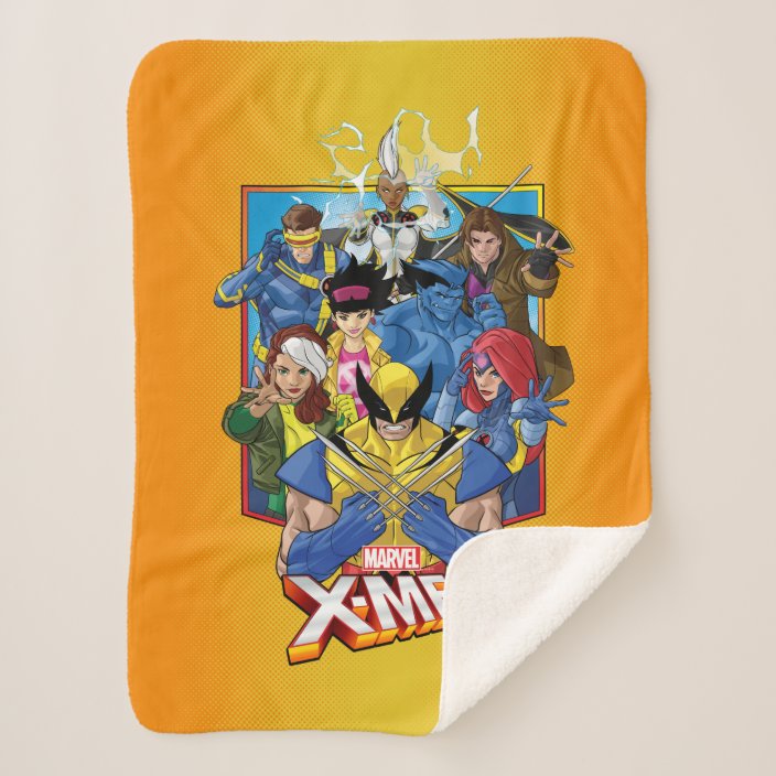 XMen Group Badge With Logo Sherpa Blanket