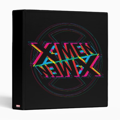 X_Men  Neon Offset Lined Logo 3 Ring Binder