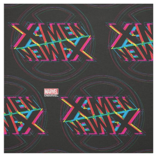X_Men  Neon Offset Lined Logo Fabric