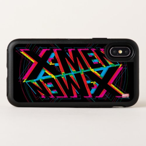 X_Men  Neon Offset Lined Logo OtterBox Symmetry iPhone XS Case