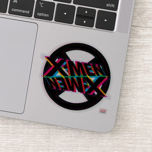 X_Men  Neon Offset Lined Logo Sticker