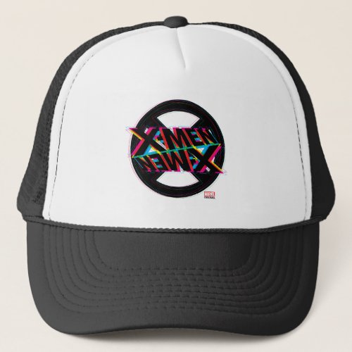 X_Men  Neon Offset Lined Logo Trucker Hat
