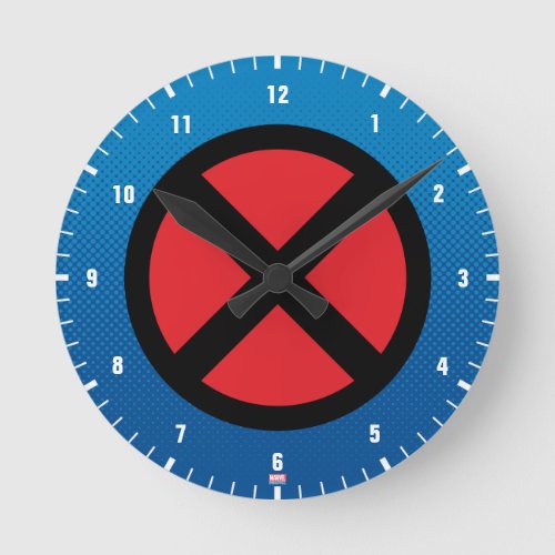 X_Men  Red and Black X Icon Round Clock