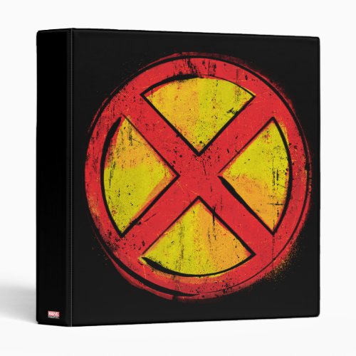 X_Men  Red and Yellow Spraypaint X Icon 3 Ring Binder