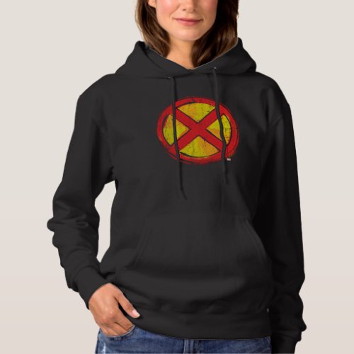 X_Men  Red and Yellow Spraypaint X Icon Hoodie