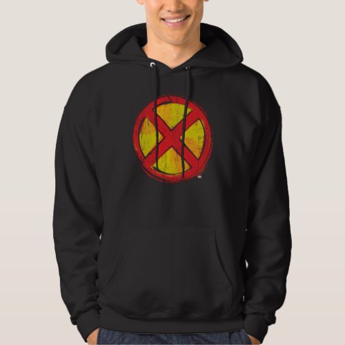 X_Men  Red and Yellow Spraypaint X Icon Hoodie