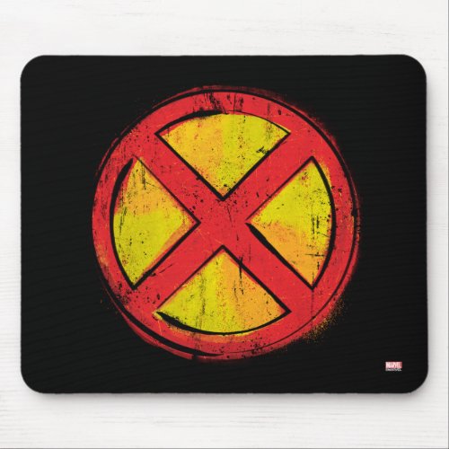 X_Men  Red and Yellow Spraypaint X Icon Mouse Pad