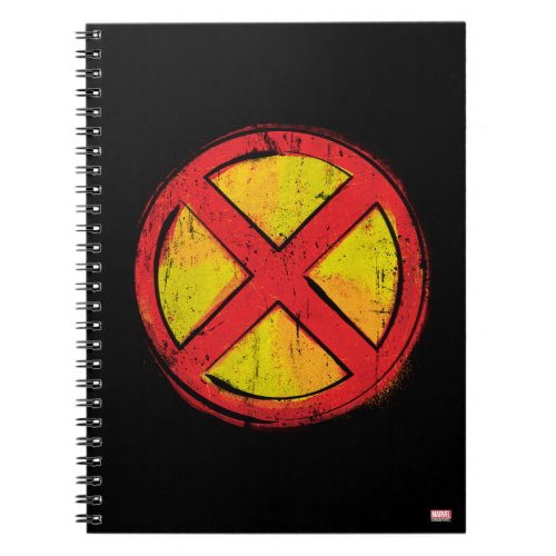 X_Men  Red and Yellow Spraypaint X Icon Notebook