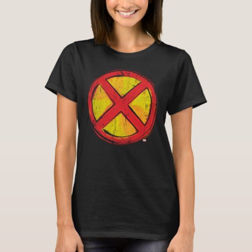 X_Men  Red and Yellow Spraypaint X Icon T_Shirt