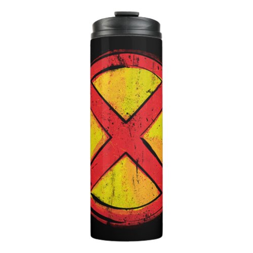 X_Men  Red and Yellow Spraypaint X Icon Thermal Tumbler