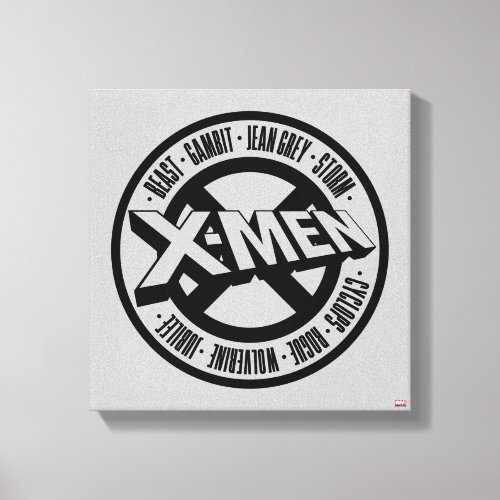 X_Men  Team Member Names Badge Canvas Print