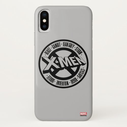 X_Men  Team Member Names Badge iPhone X Case