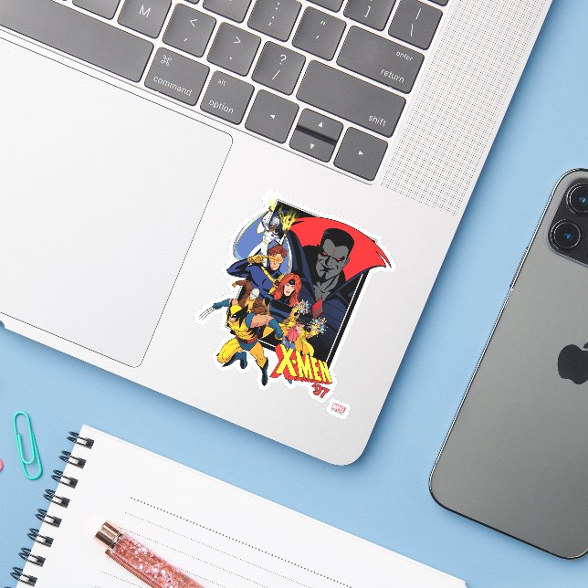 X-Men Vs Mister Sinister Sticker (Laptop w/ iPhone)