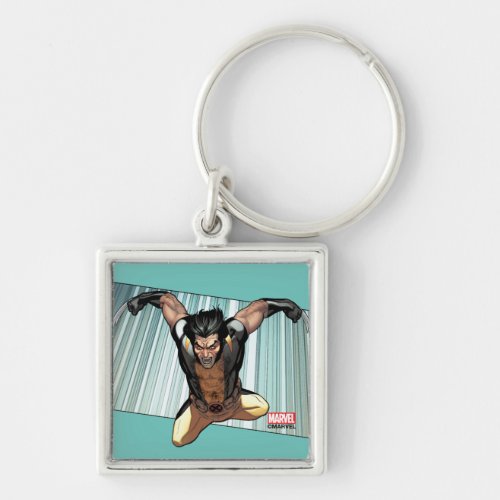 X_Men  Wolverine Leaping Down Comic Panel Keychain