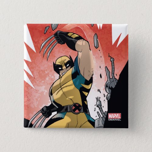 X_Men  Wolverine Slashing Machine Comic Panel Button