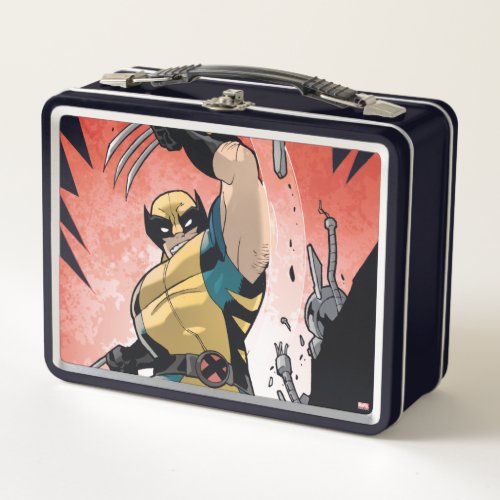 X_Men  Wolverine Slashing Machine Comic Panel Metal Lunch Box