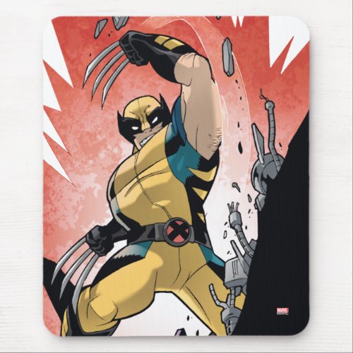 X_Men  Wolverine Slashing Machine Comic Panel Mouse Pad