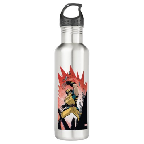 X_Men  Wolverine Slashing Machine Comic Panel Stainless Steel Water Bottle