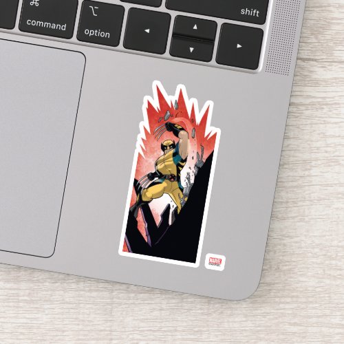 X_Men  Wolverine Slashing Machine Comic Panel Sticker