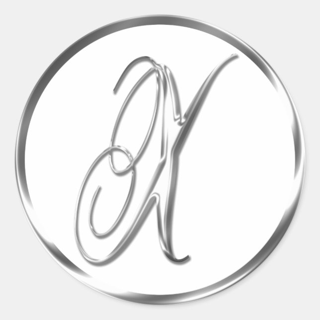 X Monogram Faux Silver Envelope Or Favor Seal (Front)