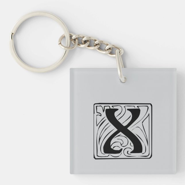 X Monogramm schwarz Keychain (Front)