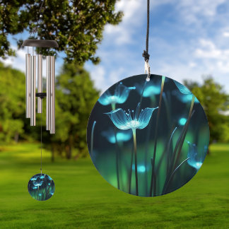 X-Ray Blue Glowing Flowers Wind Chime
