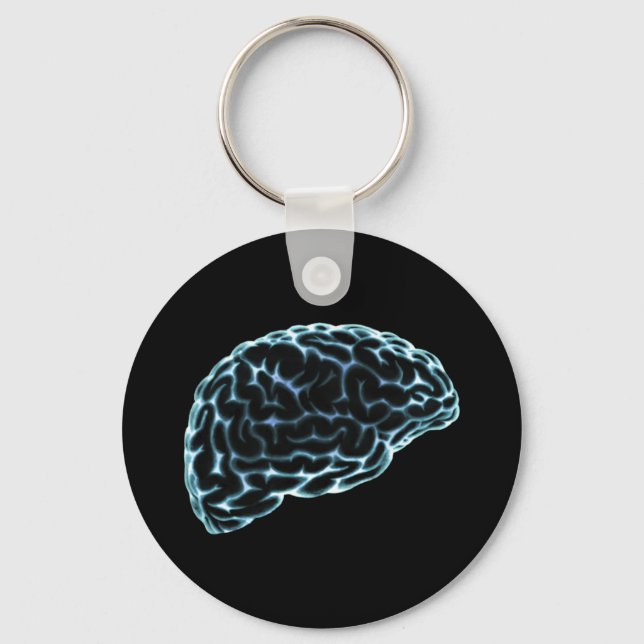 X-RAY BRAIN SIDE VIEW BLUE KEYCHAIN (Front)