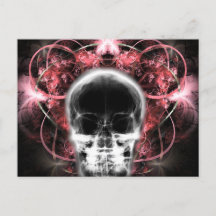 X-Ray Butterfly Fractal Skull - Red