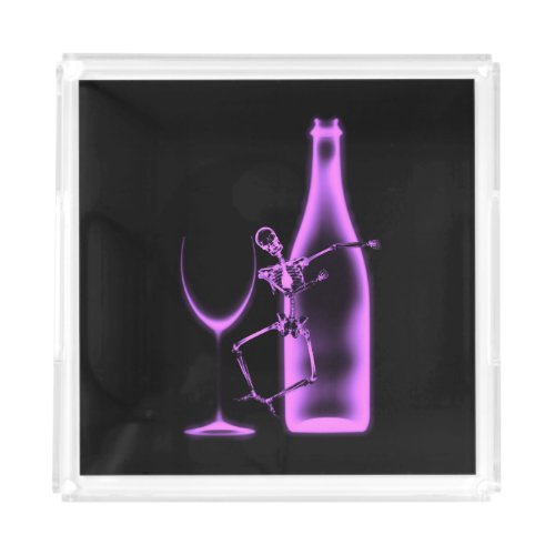 X_Ray Celebration Skeleton  Wine _ Light Purple Acrylic Tray