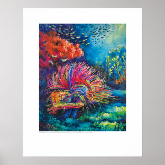 X-ray Cover Art – Cranial Coral MRI by L. Rainey Poster