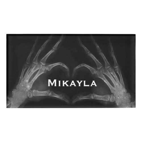 X_ray Fingers Form a Heart Name Tag